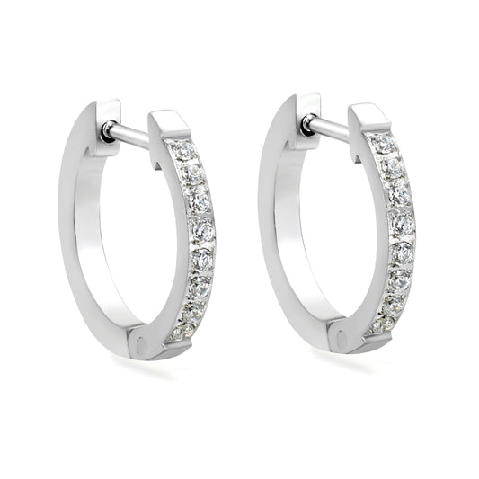 Crystal Silver Huggies