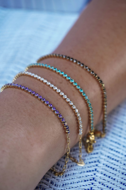 Half Crystal Half Chain Bracelet