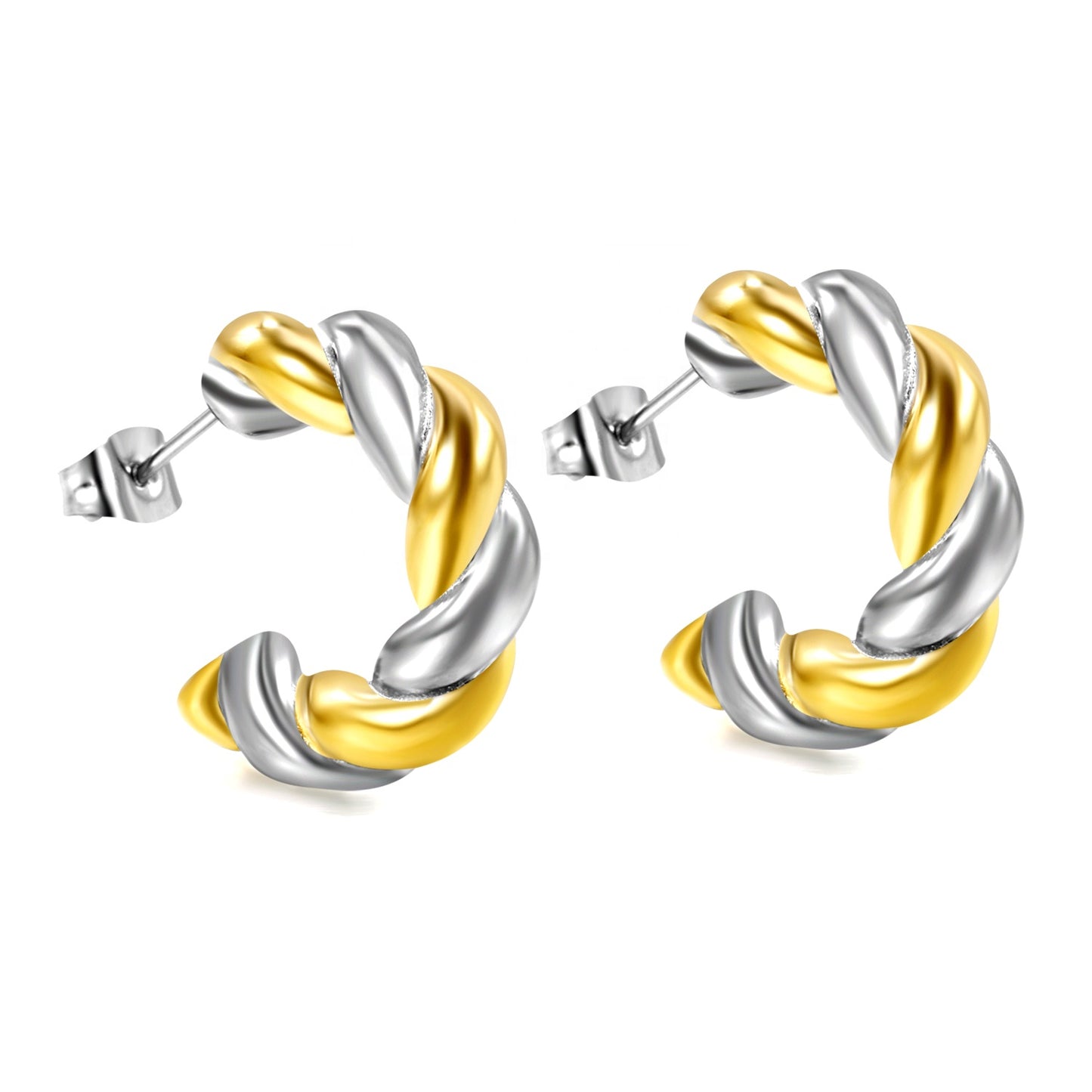Twisted Mixed Hoop Earrings