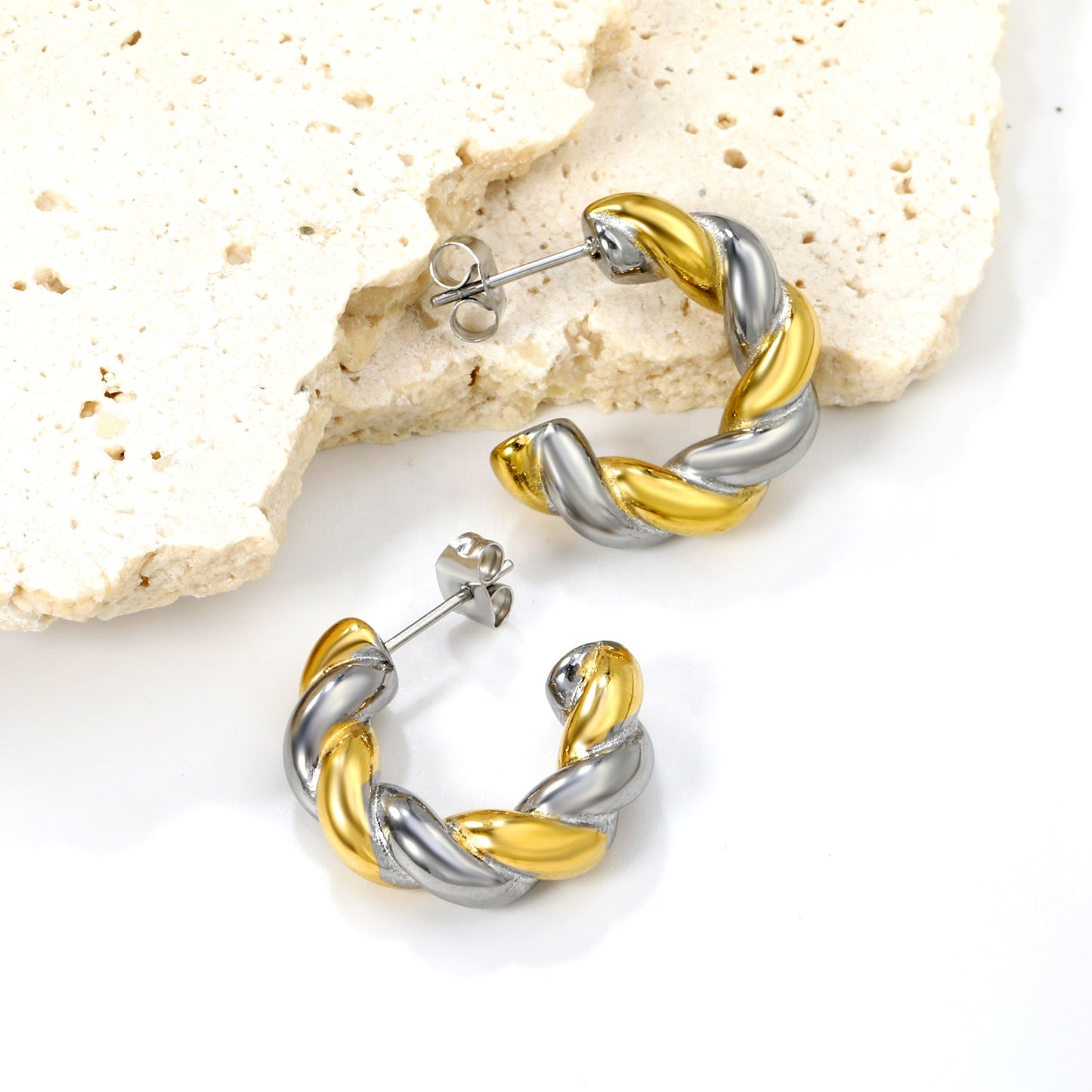 Twisted Mixed Hoop Earrings